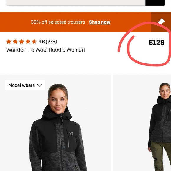 Revolution Race Tops - Wander Pro Women's Wool Hoodie - Black